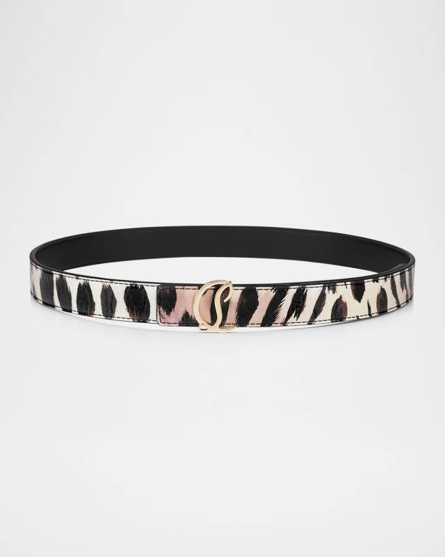 Loubi54 Reversible Gigi-Print Belt in Leather